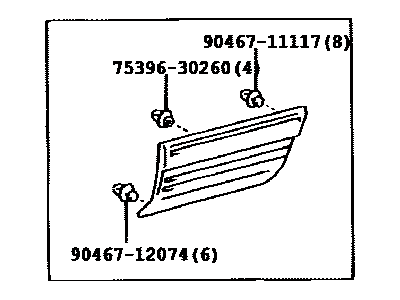 Lexus 75075-60040-H0 Moulding Sub-Assy, Rear Door, Outside RH