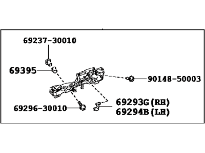 Lexus 69201-0E020 Front Door Outside Handle Frame Sub-Assembly, Right