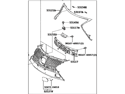 Lexus 53101-24220 Grille Sub-Assy, Radiator