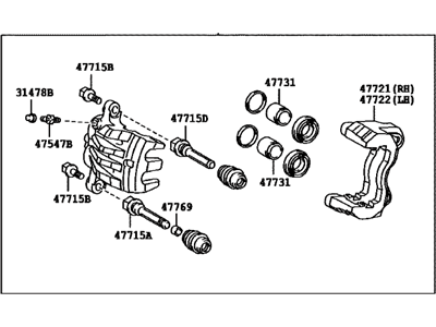 2018 Lexus RX450h Brake Caliper - 47730-0E060