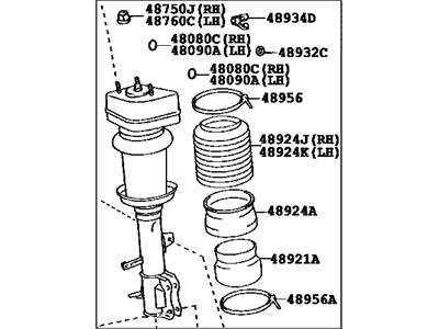 2006 Lexus RX330 Air Suspension Spring - 48090-48070