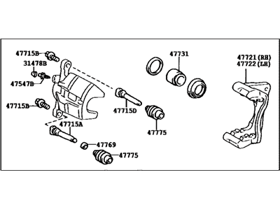 2004 Lexus RX330 Brake Caliper - 47730-48120