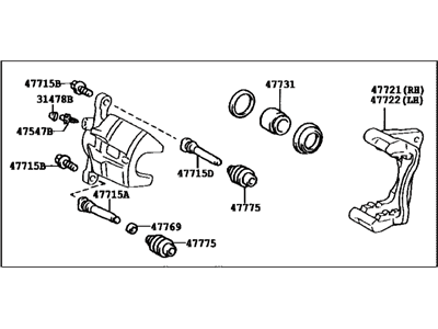 Lexus 47750-48140 Driver Disc Brake Cylinder Assembly