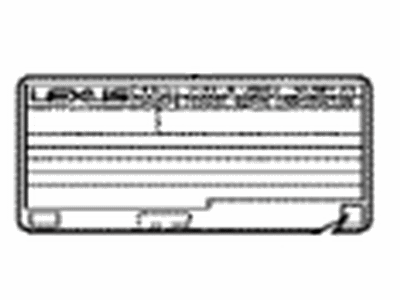 Lexus 11298-25051 Label, Emission Cont