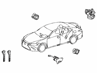 Lexus 69005-33E50 Cylinder & Key Set