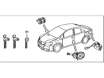 2010 Lexus HS250h Door Lock Cylinder - 69005-75030