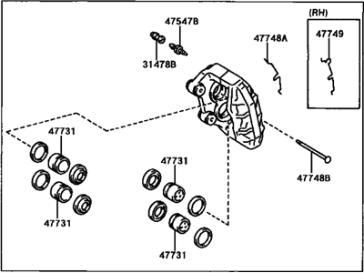 1996 Lexus LS400 Brake Caliper - 47750-50101