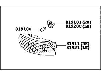 Lexus 81910-0E010 Reflector Assy, Reflex, RH