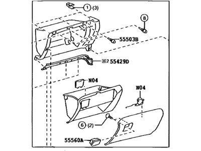 Lexus 55303-0E010-B0 Door Assy, Glove Compartment