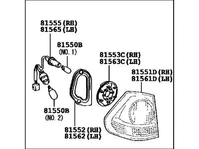 Lexus 81560-0E010 Lamp Assy, Rear Combination, LH