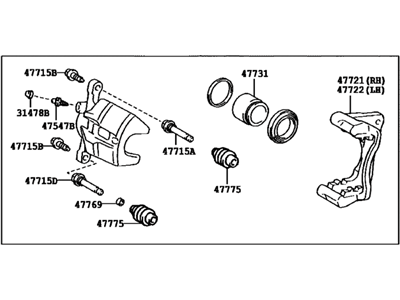 Lexus 47750-0E010 Front Left Disc Brake Cylinder Assembly