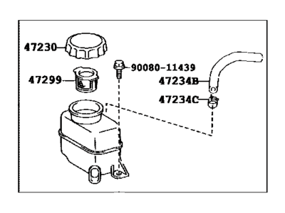 Lexus 47220-48020 Reservoir Sub-Assy, Brake Master Cylinder