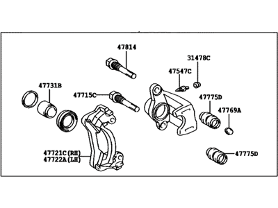 Lexus 47830-0E010 Rear Disc Brake Cylinder Assembly, Right