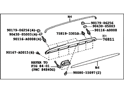 Lexus 76801-0E010-E3 Garnish Sub-Assy, Luggage Compartment Door, Outside