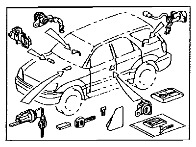 Lexus 89073-48011 Cylinder Set, Lock W/Transmitter Housing(Less Module)