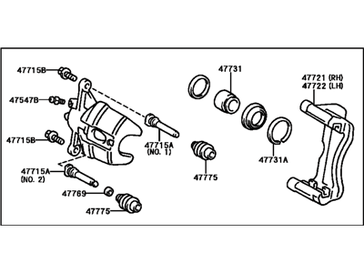 Lexus 47730-48011 Front Passenger Disc Brake Cylinder Assembly