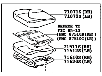 Lexus 71420-48051-B0 Cushion Assy, Front Seat, LH (For Separate Type)