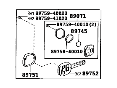 Lexus 89070-53531 Door Control Transmitter Assembly