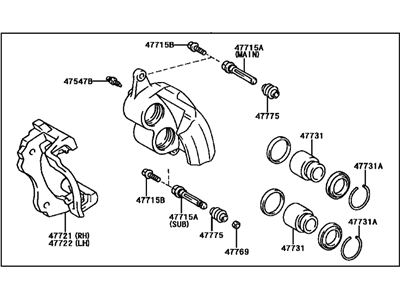 Lexus 47730-53010 Front Passenger Disc Brake Cylinder Assembly