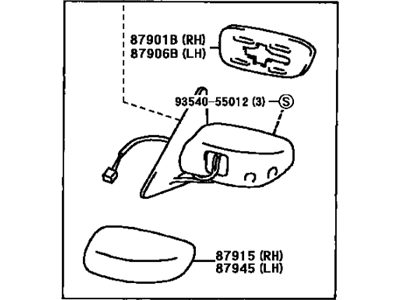 Lexus 87910-53090-D0 Mirror Assy, Outer Rear View, RH