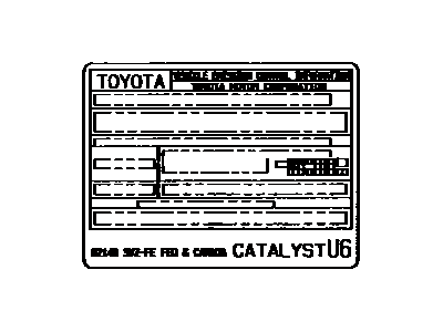 Lexus 11298-62190 Plate, Emission Control Information