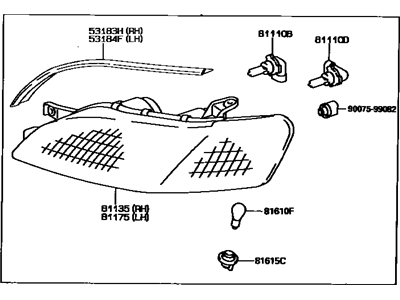 Lexus 81110-33072 Headlamp Assembly, Right