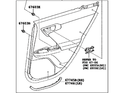 Lexus 67630-76022-B1 Panel Assembly, Rear Door