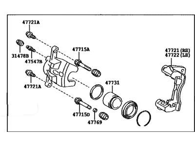 2011 Lexus CT200h Brake Caliper - 47750-47060