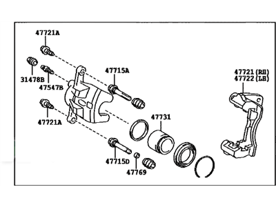 Lexus 47730-47060 Front Passenger Disc Brake Cylinder Assembly