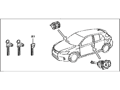 2017 Lexus CT200h Door Lock Cylinder - 69005-76070