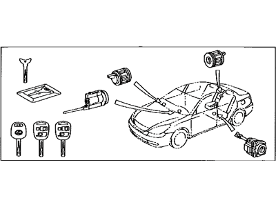 Lexus 69005-3T161 Cylinder & Key Set