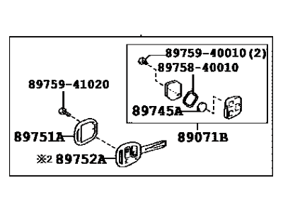 Lexus ES300 Car Key - 89070-50750