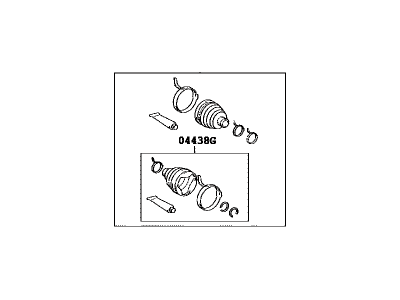 Lexus 04438-44050 Boot Kit, Front Drive Shaft, In & Outboard