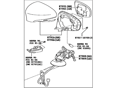 Lexus 87940-53850-C2 Mirror Assembly, Outer Rear