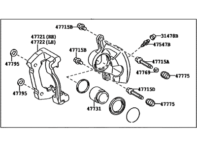 Lexus 47750-30521 Disc Brake Cylinder Assembly, Left