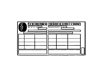 Lexus 42661-53A60 Label, Tire Pressure