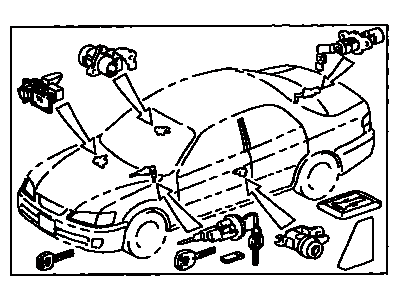 Lexus 89073-33320-G0 Cylinder Set, Lock W/Transmitter Housing(Less Module)