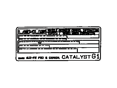 Lexus 11298-50063 Plate, Emission Control Information