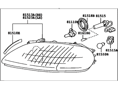 Lexus 81521-24044 Lamp Unit, Front Turn