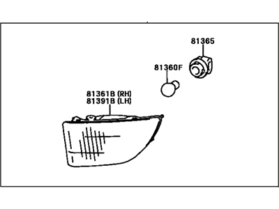 Lexus 81360-24020 Lamp Assy, Cornering, RH