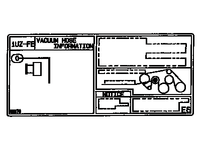 Lexus 11296-50182 Label, Engine Service Information