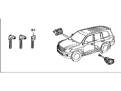 Lexus 69005-6C322 Cylinder & Key Set