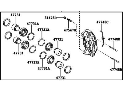 Lexus 47750-60280 Driver Disc Brake Cylinder Assembly