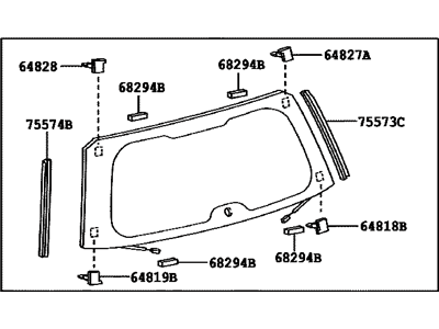 Lexus 68105-60410 Glass Sub-Assy, Back