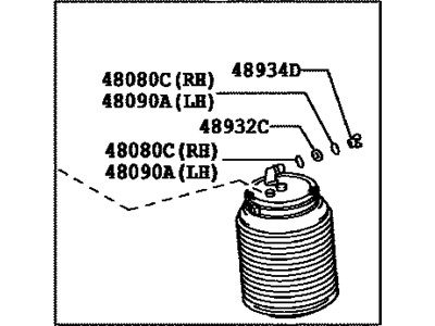 2014 Lexus GX460 Air Suspension Spring - 48090-60010