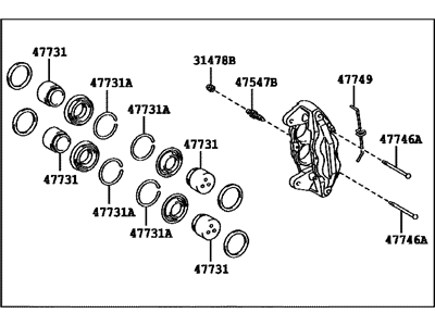 Lexus 47730-60350 Front Passenger Disc Brake Cylinder Assembly