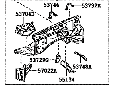 Lexus 53702-6A353 Apron Sub-Assembly, Front Fender