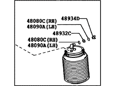 Lexus 48080-60010 Cylinder Assembly, Pneumatic
