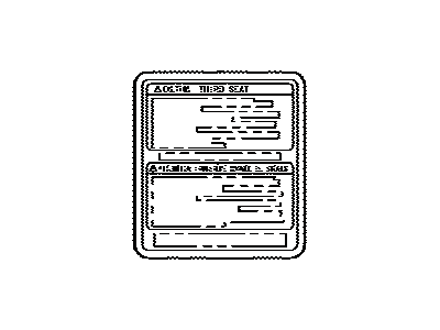 Lexus 74544-35120 Label, Rear NO.2 Seat