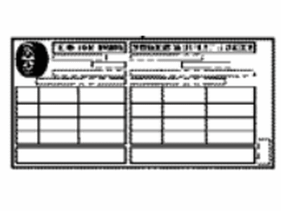 Lexus 42661-50K60 Label, Tire Pressure